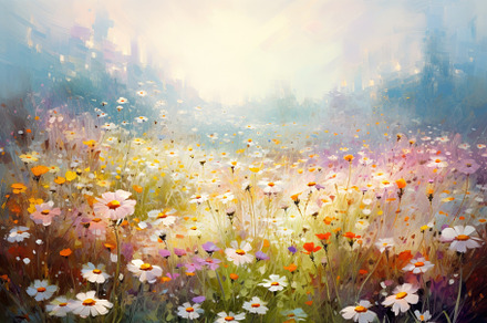 Colorful meadow with daisies and cha, a Photo by Iftikhar Alam