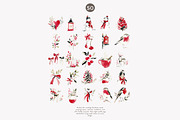 Festive red Christmas watercolor set, a Decorative Illustration by Patishop Art (Thumbnail 9 of 9)