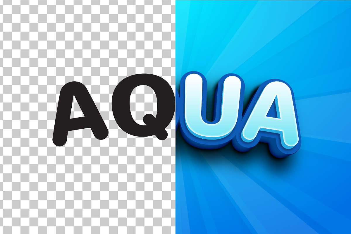 Aqua 3D Text Effect, a Brushes & More by Mily Studio (Photo 2 of 4)