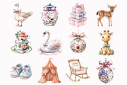 Pink French Nursery Clipart, an Illustration by Design Market (Thumbnail 5 of 6)