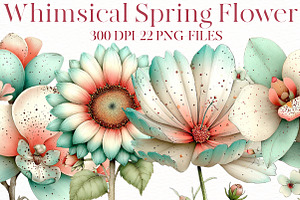 Whimsical spring Flower clipart, an Illustration by Designworld