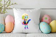 Cute Alien Kawaii Girls Clipart-3, an Illustration by Wow Magic (Thumbnail 2 of 4)