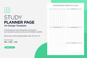 Assessment Monthly Planner Study