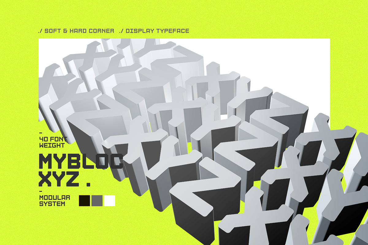 Mybloc Xyz, a Sans Serif Font by OWL KING (Photo 7 of 10)