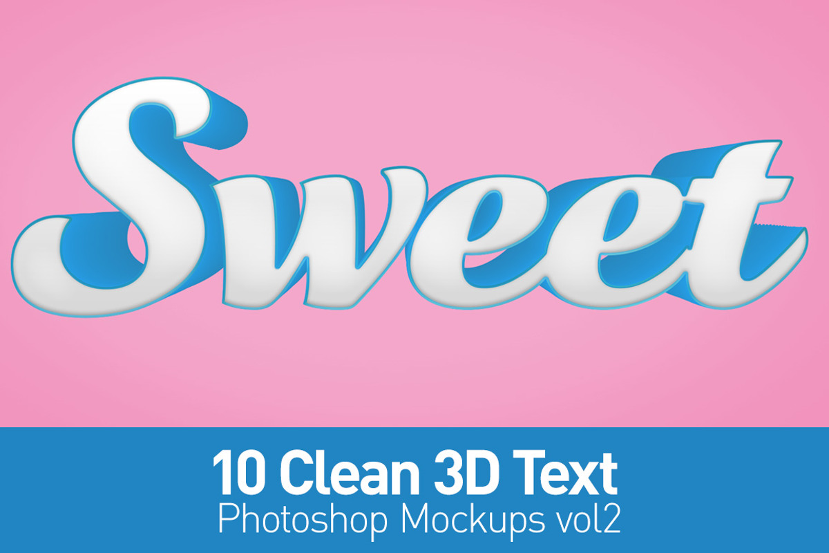 Clean 3D Photoshop Text Mockups Vol2, a Mockup by Creative Graphics (Photo 3 of 10)