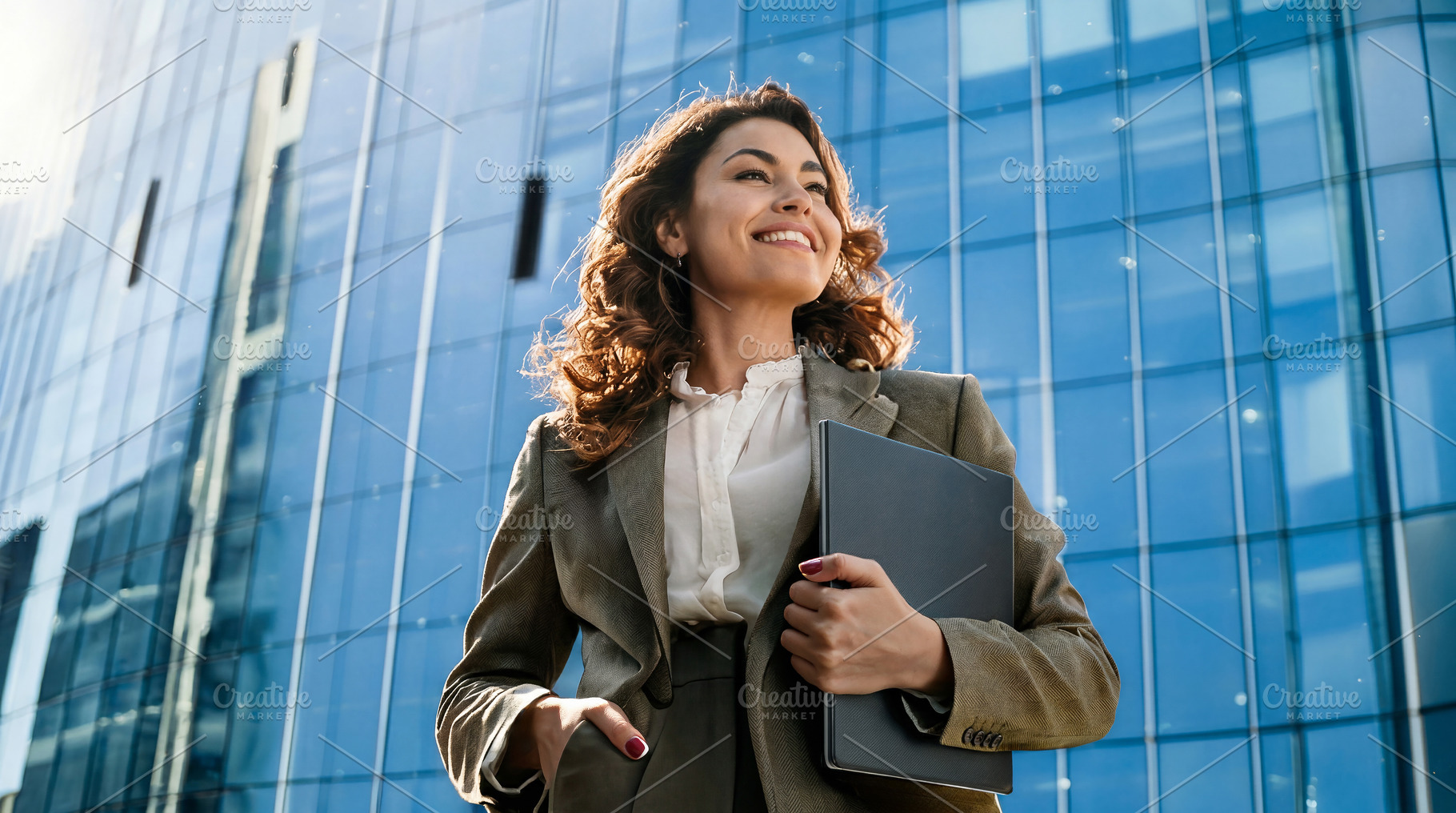Confident Executive Walking Outside Corporate Building, a Business Photo by Davizro's Market