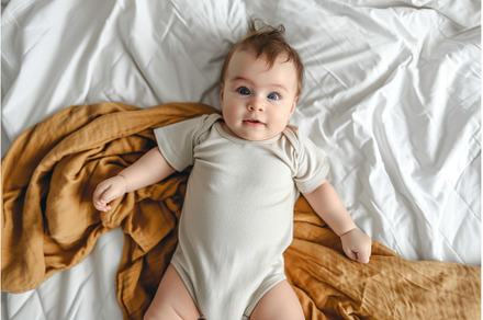 Baby wearing bodysuit. Generate Ai, a Person Photo by Ylivdesign