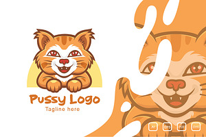 Pussy Cat Logo Vector