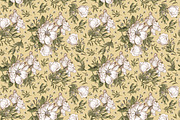 Set Seamless Flowers Dogrose Pattern, a Pattern Graphic by Vintage (Thumbnail 3 of 8)