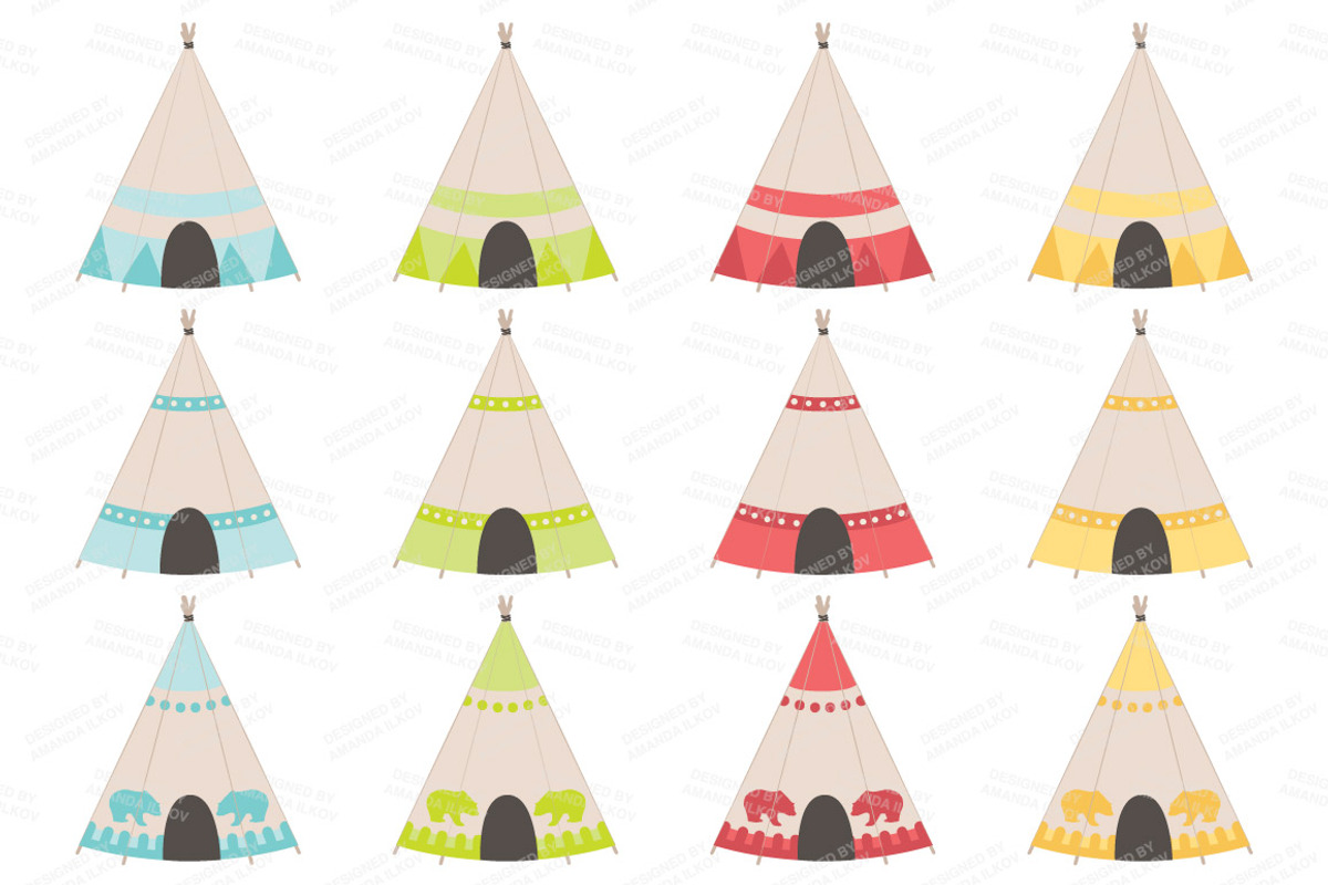 Spring Tribal Vectors & Clipart, an Illustration by Amanda Ilkov (Photo 3 of 4)