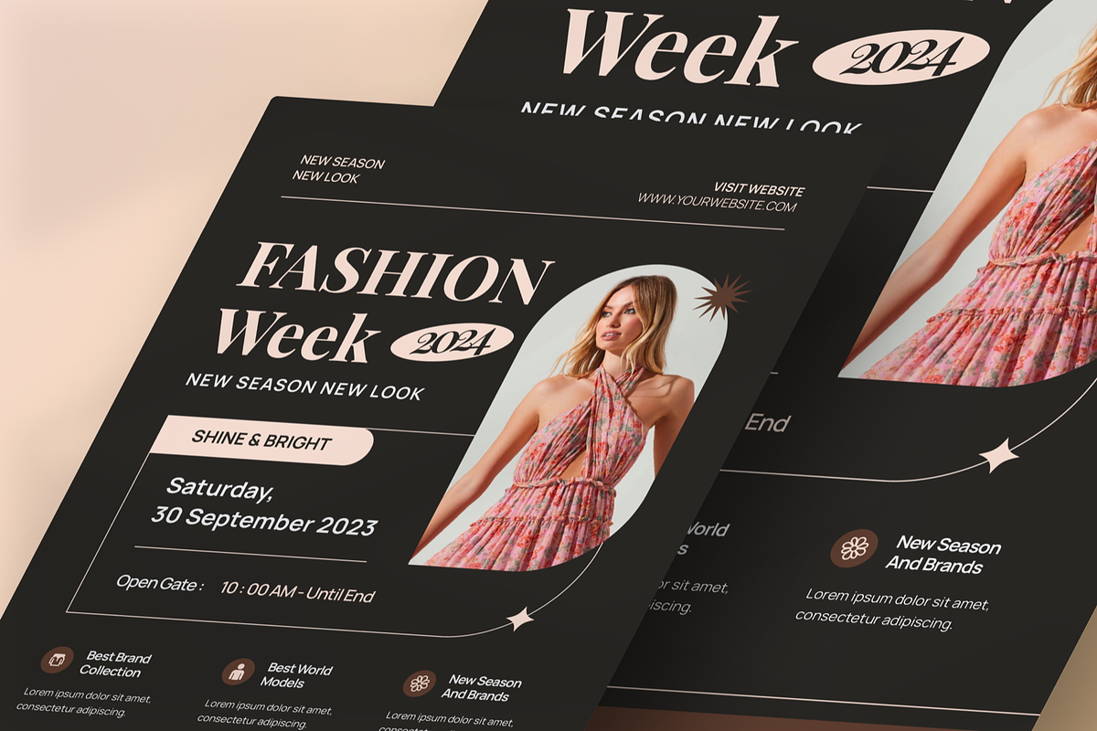 Fashion Week 2024 Flyer, a Flyer Template by SquidPixey (Photo 2 of 5)