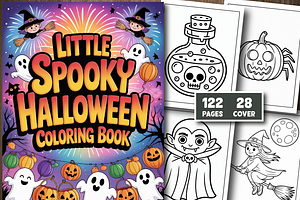 Little Spooky Halloween Coloring, a Seasonal Illustration by Design Station