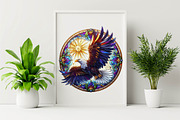 Stained Glass Eagle Clipart Bundle, an Illustration by SVGArt (Thumbnail 2 of 7)