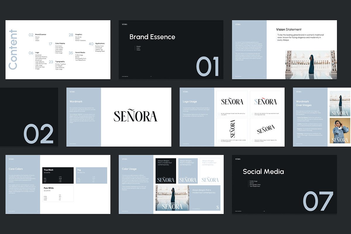 Senora - Brand Guidebook Template, a Branding & Logo Template by Hamdi Designs (Photo 7 of 12)