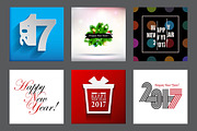 2017 Happy New Year Greeting Cards, a Background Graphic by GalaStudio (Thumbnail 7 of 10)