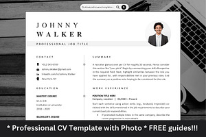 Resume/CV classic photo template, a Resume Template by The Career Lab