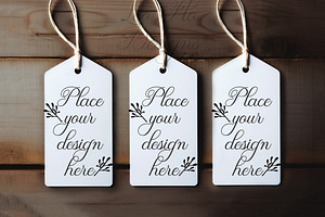 3 gift tag multiple label mockup tab, a Stationery Template by Leo Flo Mockups