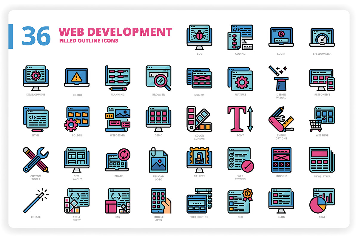 3,600 Icons x3 Styles, an Outline Icon by monkik (Photo 282 of 299)