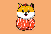 Cute Shiba Inu Dog Sushi Salmon, a Food Illustration by Artstorystudio (Thumbnail 4 of 6)