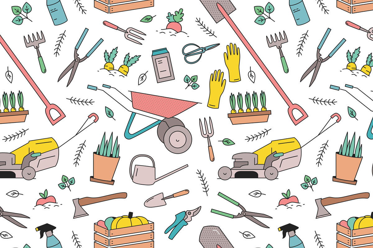 Gardening bundle, seamless patterns, a Decorative Illustration by Good Studio (Photo 4 of 13)