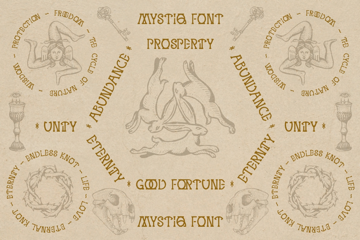 MYSTIQ mysterious display font, a Serif Font by Fat Hamster (Photo 4 of 16)