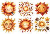 Cute Autumn Sun Clipart, an Illustration by SinaCreation (Thumbnail 2 of 5)