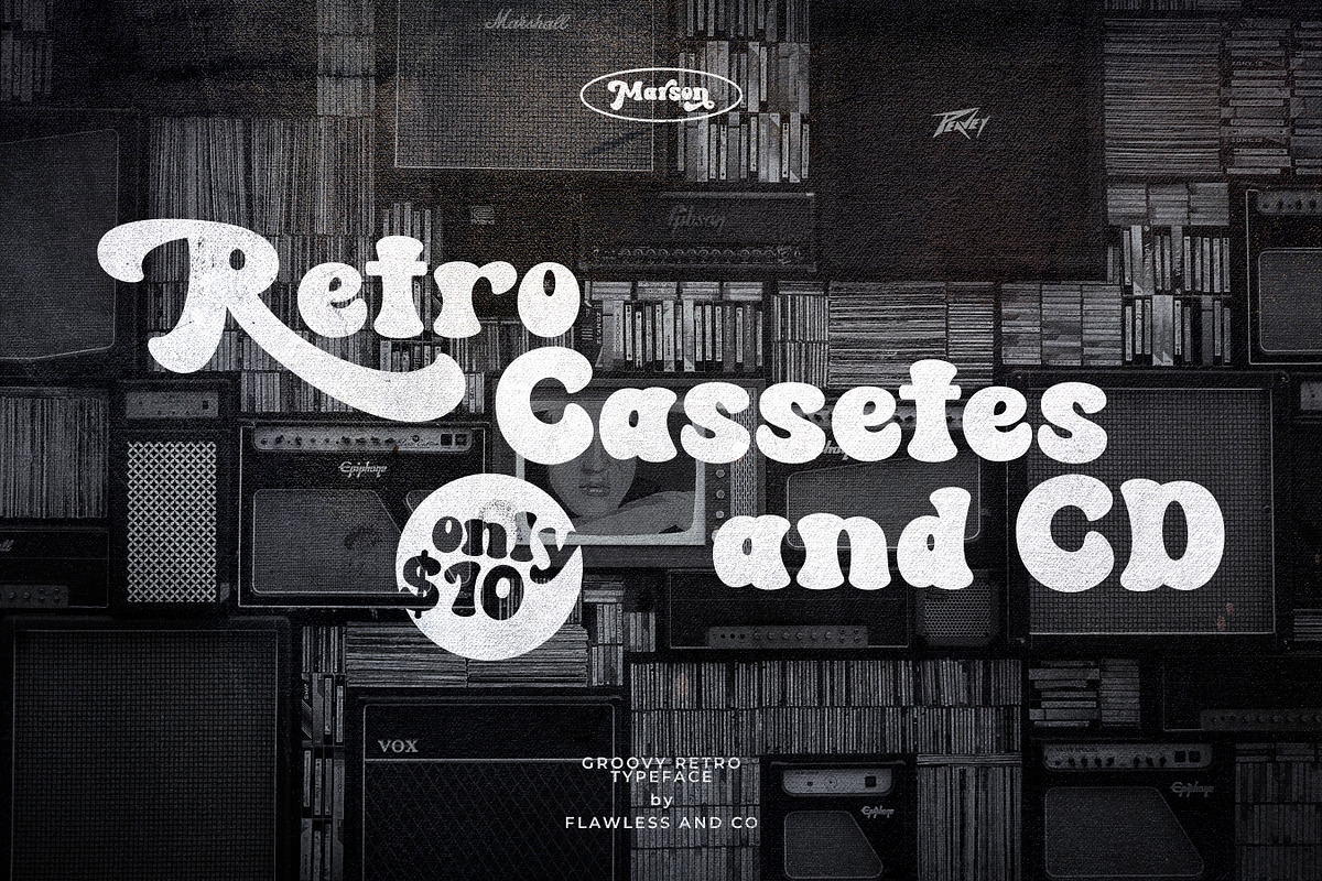 Marson - Groovy Retro Font, a Handwritten Font by Flawless And Co (Photo 5 of 10)