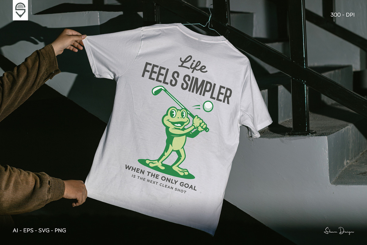 Cartoon Frog Golfer T-Shirt Design, a Sport Illustration by shaondesigns (Photo 4 of 6)