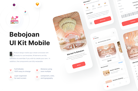 Bebojoan - UI Kit Wedding Mobile, an UI Kit Template by Korsa Agency