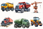Construction Vehicles Clipart, an Illustration by OK Design (Thumbnail 3 of 5)