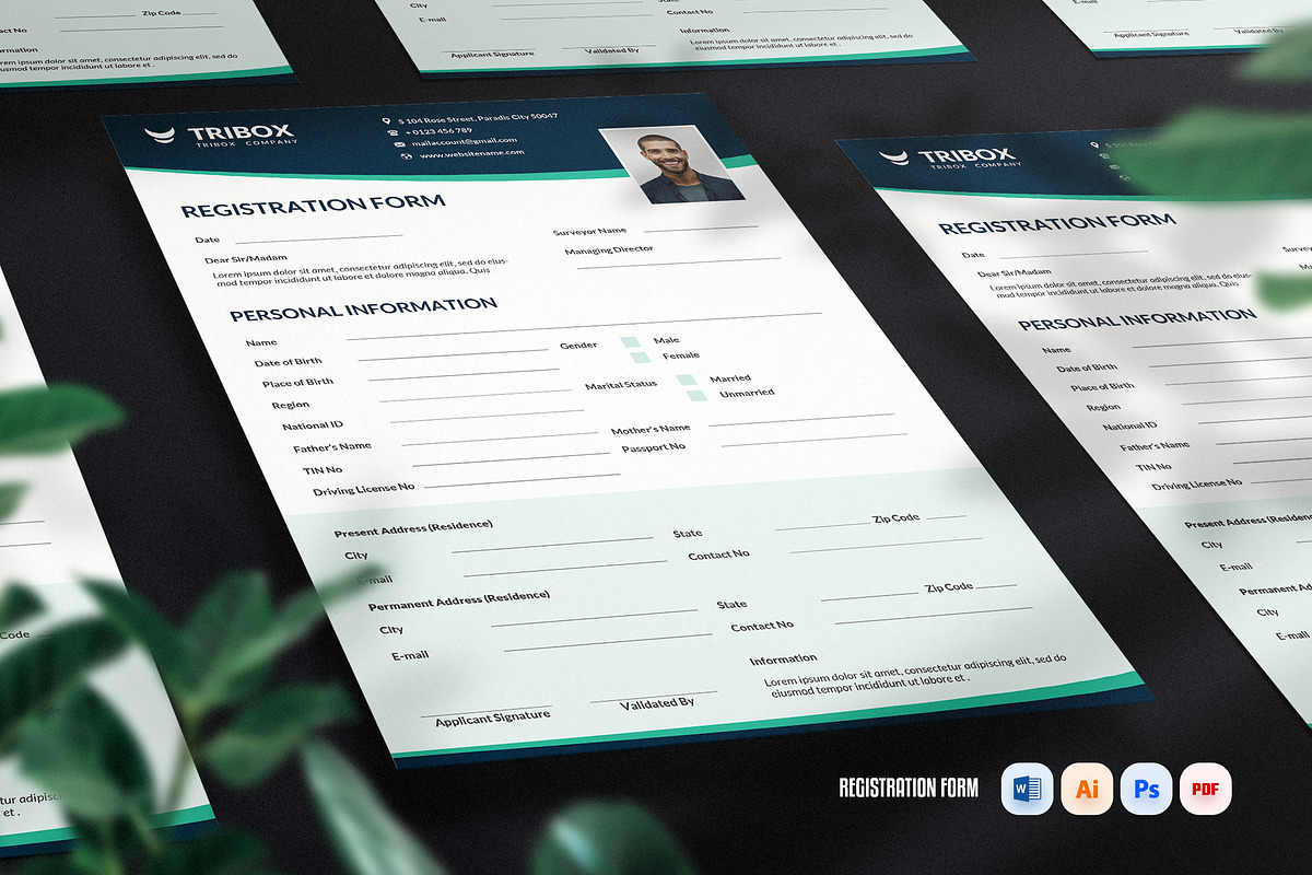 Modern Registration Form, a Stationery Template by iDoodle Studio (Photo 4 of 6)