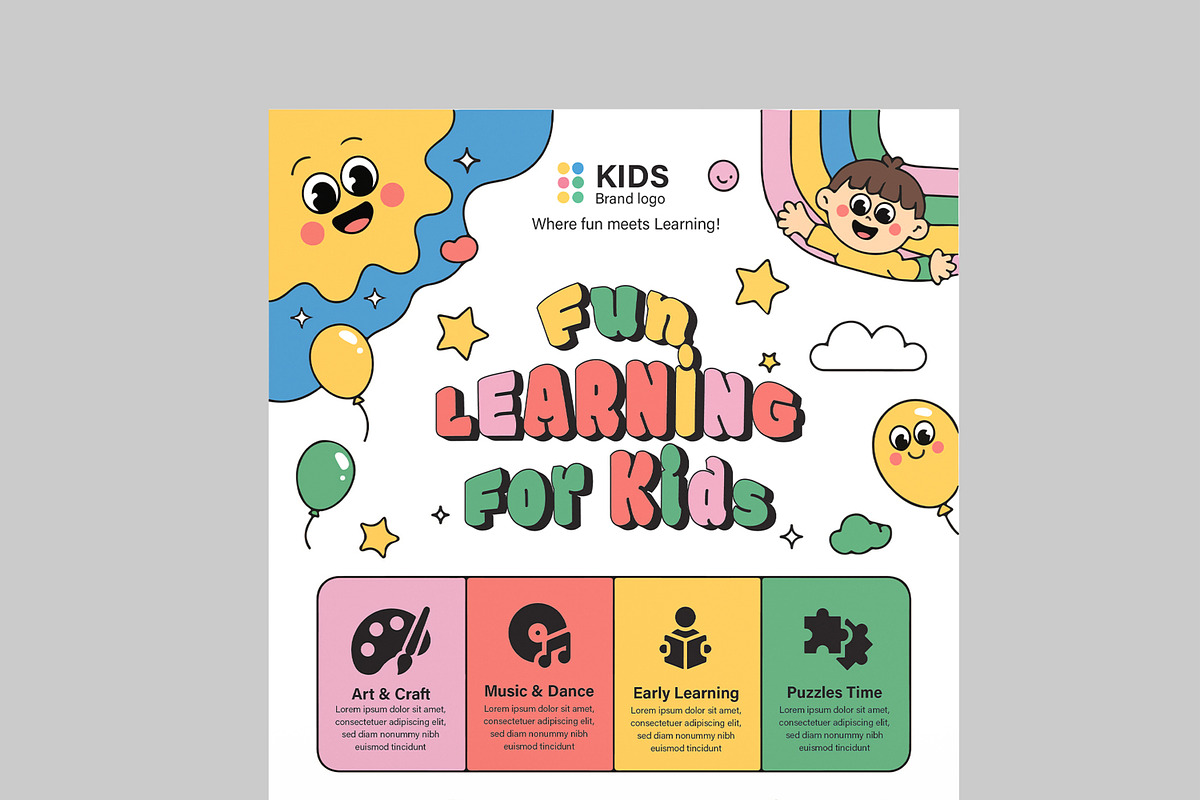 Interactive Learning for Kids, a Stationery Template by MightyDesign (Photo 4 of 8)
