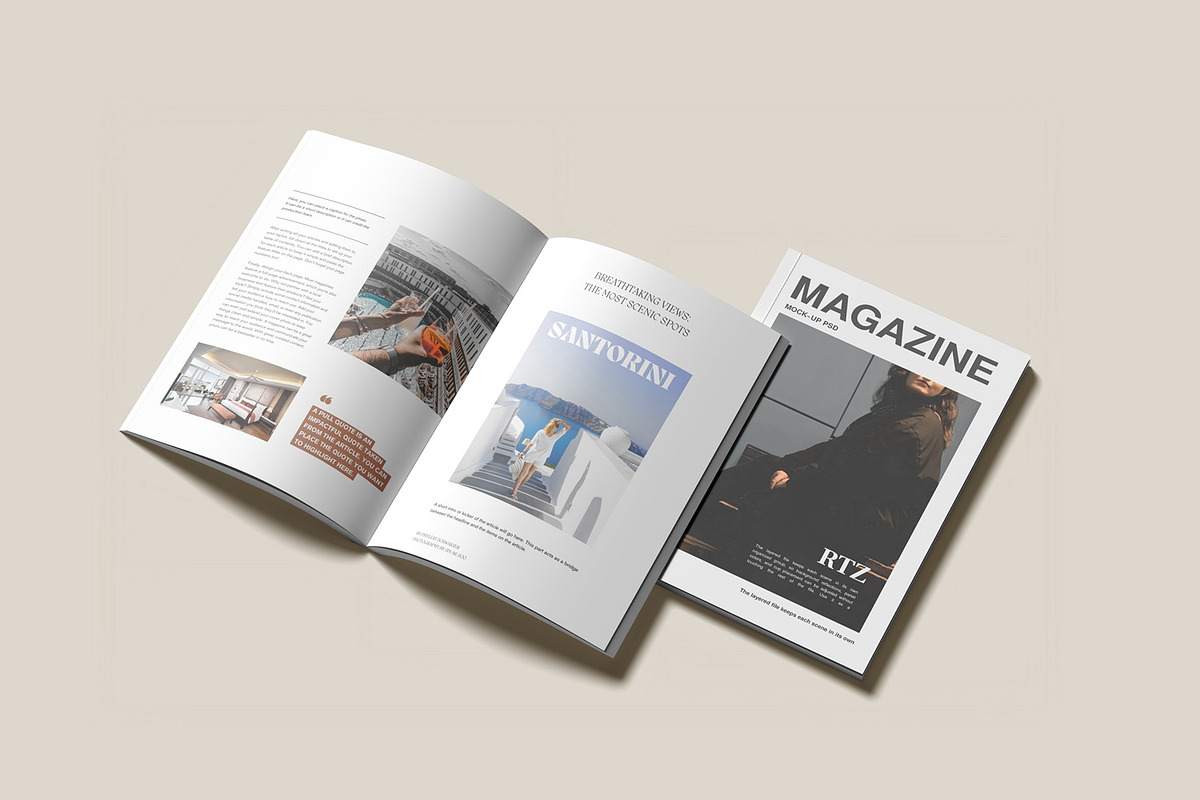 Minimalist Magazine Mockup, a Books & Magazine Mockup by Sweetdady (Photo 3 of 8)