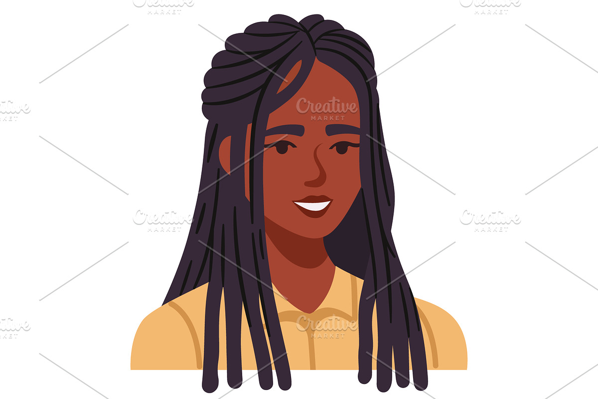 Woman with long dreadlocks hairstyle, a Person Illustration by Yayasya