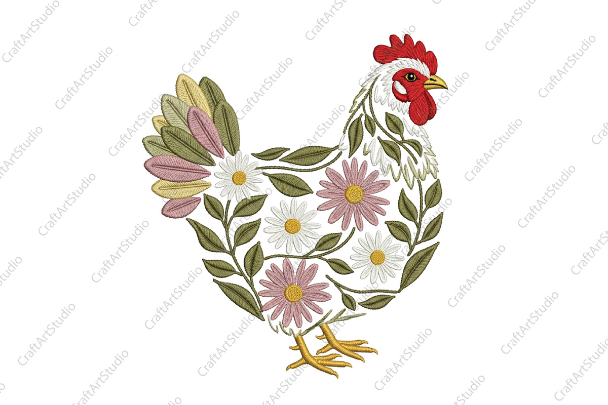 Yarn Easter Floral Chicken PNG, an Illustration by CraftArtStudio (Photo 1 of 4)