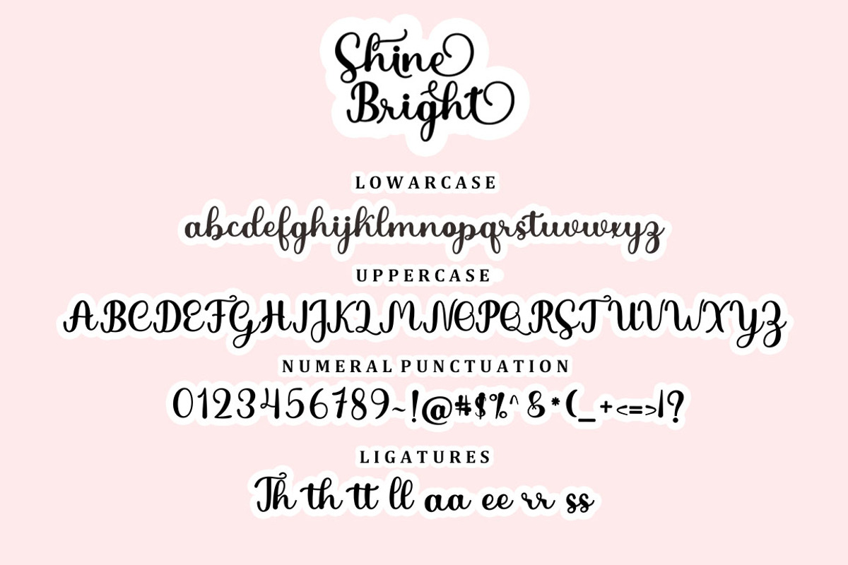 Shine Bright | Family Font, a Script Font by Bosstype Studio (Photo 5 of 8)