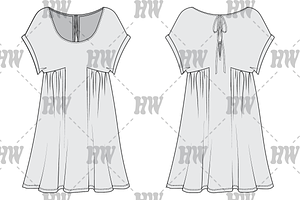 Dolman Sleeve Dress Fashion Flat