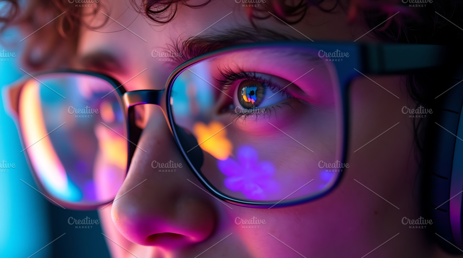 Close up of person wearing glasses, a Technology Photo by Artonix