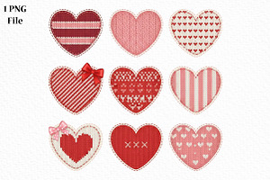 Knitted Heart Embroidery Design PNG, an Illustration by Canvas Craft
