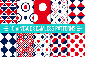 Seamless retro patterns set