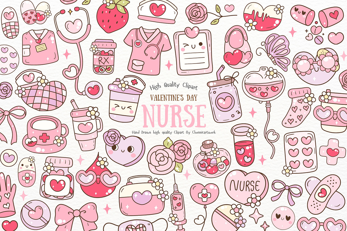 Valentine's Day Nurse SVG PNG, a Healthcare Illustration by Chonnieartwork (Photo 1 of 3)