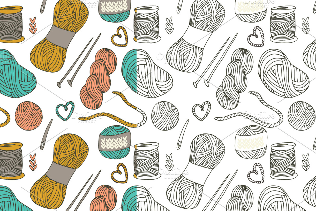 -50% OFF! Yarn balls hand drawn set, an Illustration by Lytvynenko Anna (Photo 5 of 6)