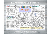 Editable Astronaut Party Placemat, an Invitation Template by ArtfulStudio (Thumbnail 3 of 3)