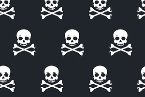 Seamless pattern with skull, a Pattern Graphic by Viktorijareut