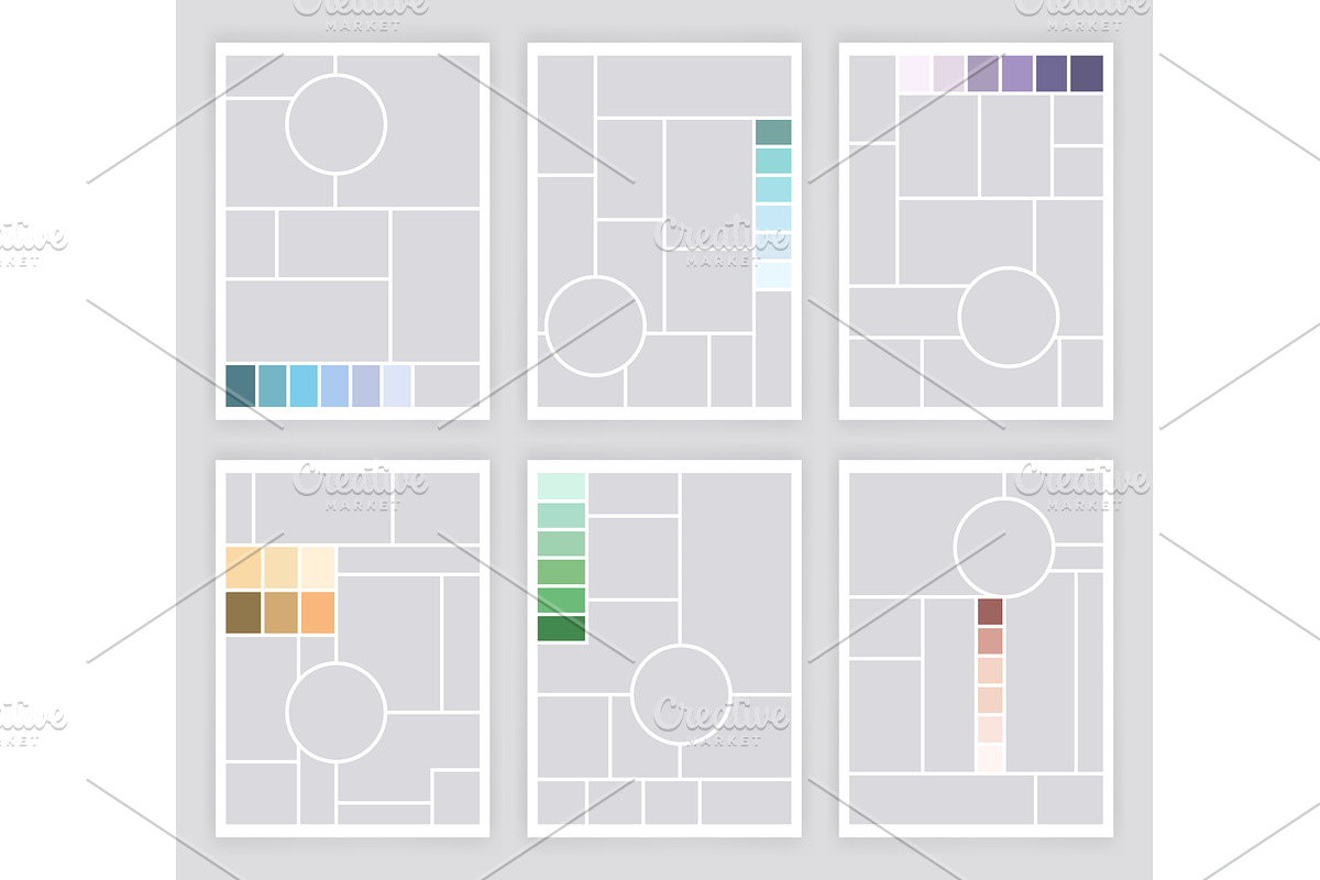 Photo collage template set, an Illustration by Things for designers