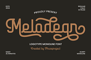 Melodean, a Script Font by ahweproject (Thumbnail 1 of 11)
