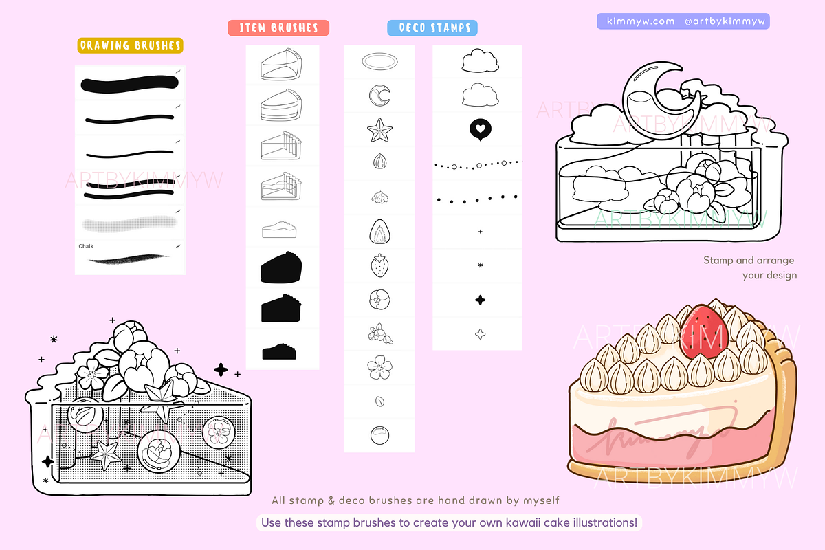 Kawaii Cake O'clock Brush Pack, a Brush Add-On by Artbykimmyw (Photo 2 of 8)