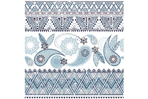 Vintage Ethnic Pattern With Paisley