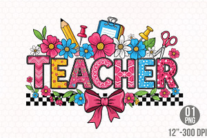 Teacher  Bow Watercolor PNG, an Illustration by Designking