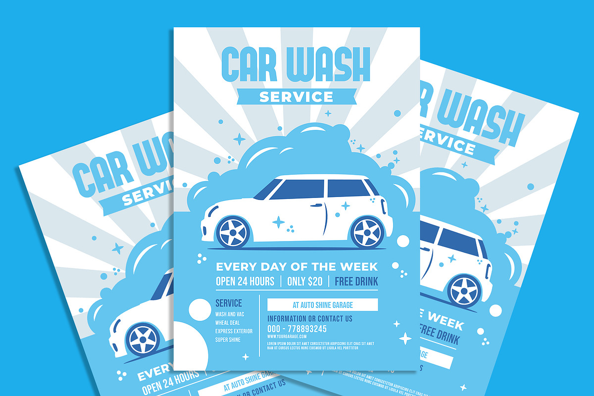 Car Wash Service flyer, a Flyer Template by AdamHasan (Photo 2 of 3)